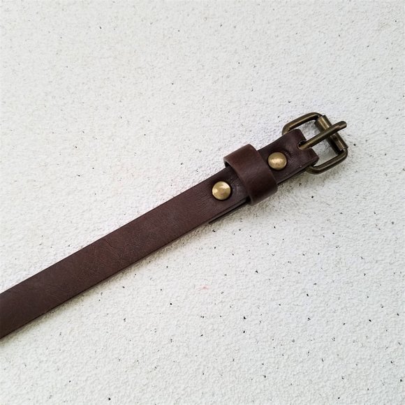 Brown Women's Belt with Red Back - Picture 4 of 5